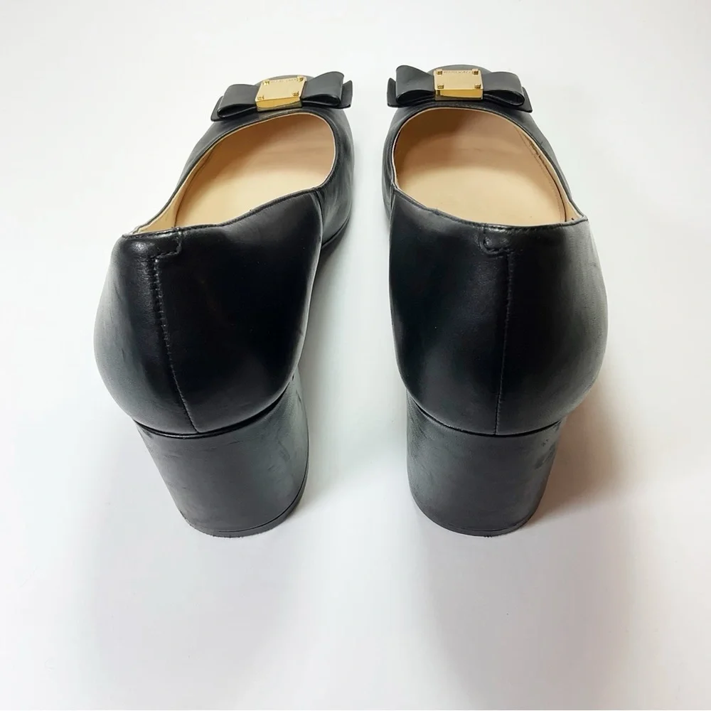 Cole Haan Tali Bow Leather Block-Heel Pumps - Picture 6 of 10